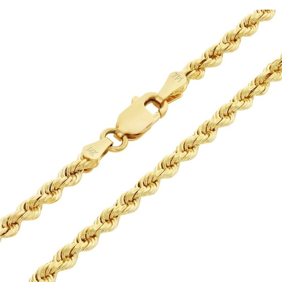 14K Gold Rope Chain Necklace - Picture 2 of 4